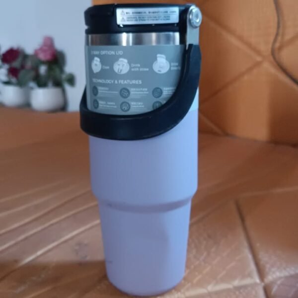 Stainless Steel Vacuum Insulated Coffee Mug with Straw & Tumbler (900 ml)