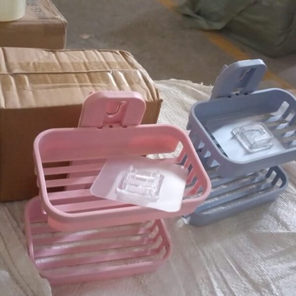 Adhesive Sticker Soap 2 Layer Dish Holder Wall Mounted (Double Layers / 2 pc)