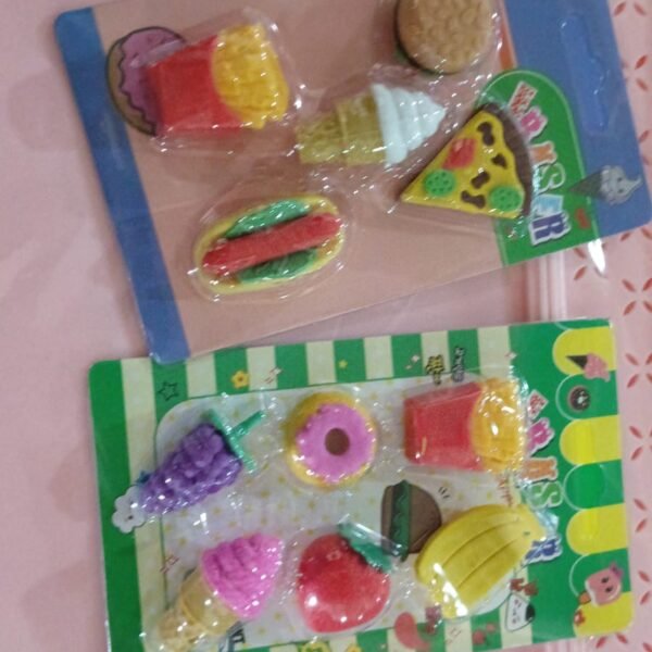 3D Food Fancy Colorful Erasers – Cute Novelty Eraser Set for Kids (1 Set)