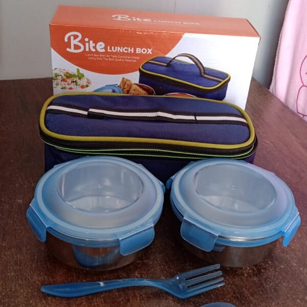 c883288d-fca1-465e-a02f-dd5147f0e301.jpg Bite Lunch Box, with Insulated Fabric Lunch Bag & Plastic Spoon, Fork