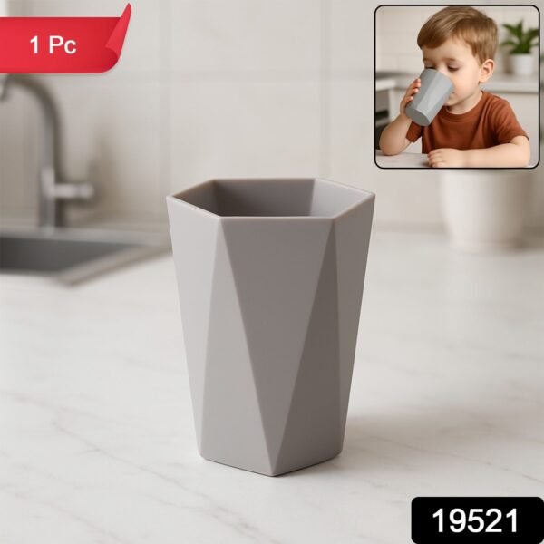 Hexagon Shape Small Plastic Drinking Glass (1 Pc)