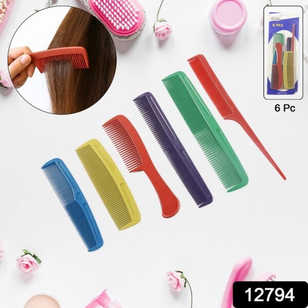 Assorted Styling Hair Comb - (6 Pc / Set)