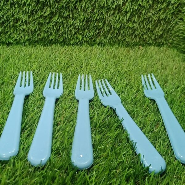 cbd99205-3228-420d-82a5-cbf7a2e1fec7.jpg Reusable Heavy Weight Plastic Forks Serving Fork Set for Kitchen Travel Home 5 Pc