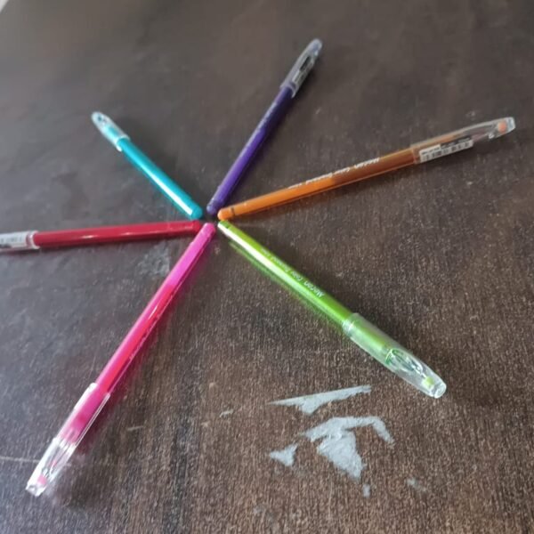 Multi Colour Gel Pen Set, Set of 6 Colours (6 Pcs Set)