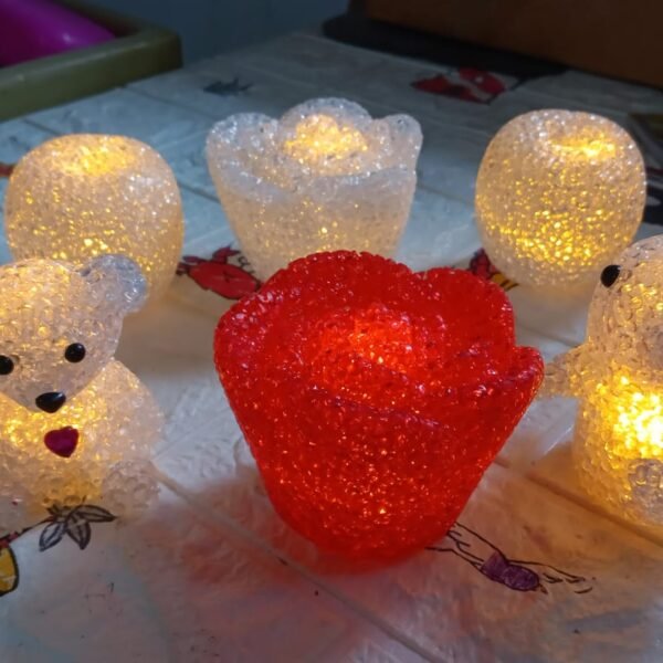 Christmas MULTI SHAPE SMALL LIGHT LAMPS LED SHAPE CRYSTAL  CHRISTMAS NIGHT LIGHT LAMP (6 PC SET)