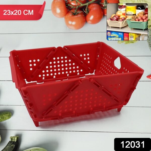 Flexi fold Storage Basket Box with Holes Ventilated Design (23×20 Cm / 1 Pc)