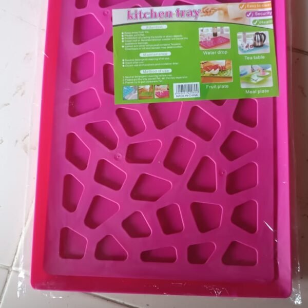 Plastic Kitchen Tray with Modern Hollow Design (40x25 cm)
