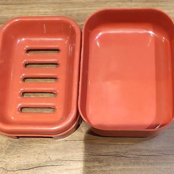 Premium Quality Rectangular Brick Red Plastic Soap Case (1 Pc)