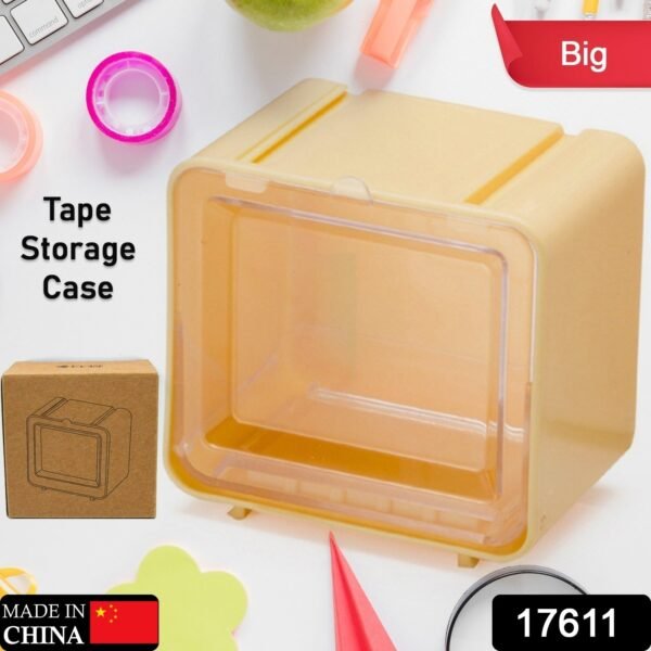 cd7df2fd-5541-4dfe-bfb1-05ef818cefb1.jpg Durable Transparent Tape Storage Box – Plastic Office Organizer