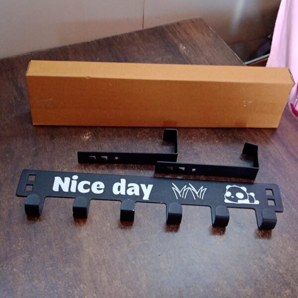 Heavy-Duty Carbon Steel Door Hook Hanger Rack (1 pc / 6 Hook / Black)