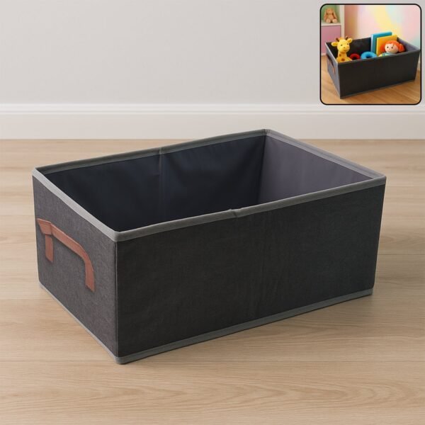 cloth-organizer-storage-box-01.jpg Foldable Rectangular Storage Box with Handle (46x28 cm / 1 Pc)