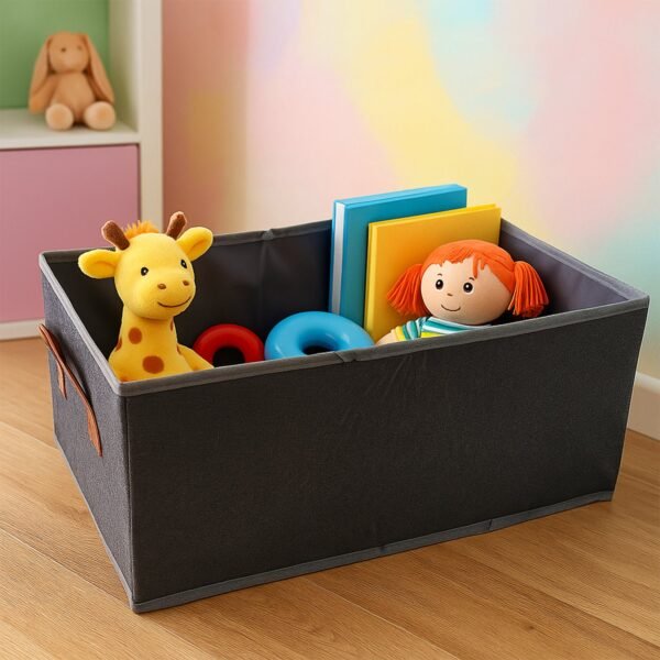 cloth-organizer-storage-box-02.jpg Foldable Rectangular Storage Box with Handle (46x28 cm / 1 Pc)