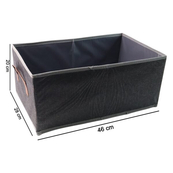 cloth-organizer-storage-box-08.jpg Foldable Rectangular Storage Box with Handle (46x28 cm / 1 Pc)