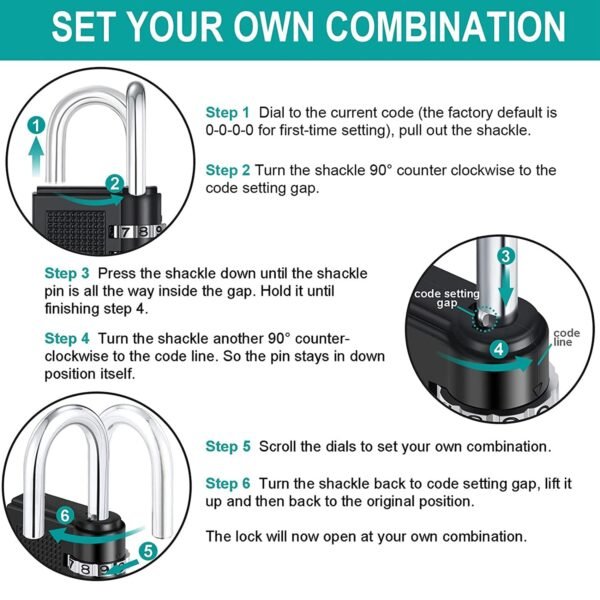codelock-06.jpg Heavy-Duty 4-Digit Resettable Combination Padlock (1 Pc)