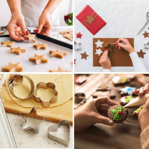 Stainless Steel Cookie Cutter Set – Heart, Star & Flower Shapes (4 Pcs)