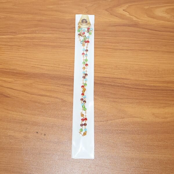 Multicolour Crystal Beaded Necklace with Gold-Tone Links (1Pc)