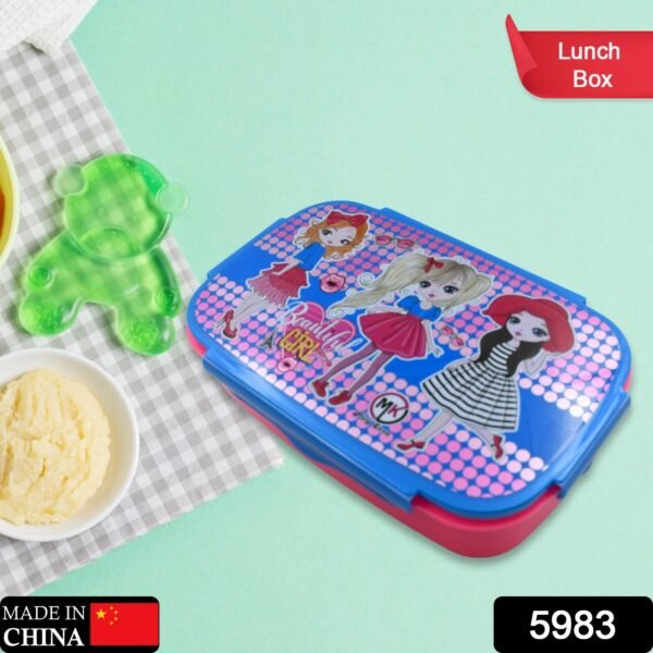 Cartoon Printed Lunch Box with Inner Box & Spoon for Kids School & Travel Use