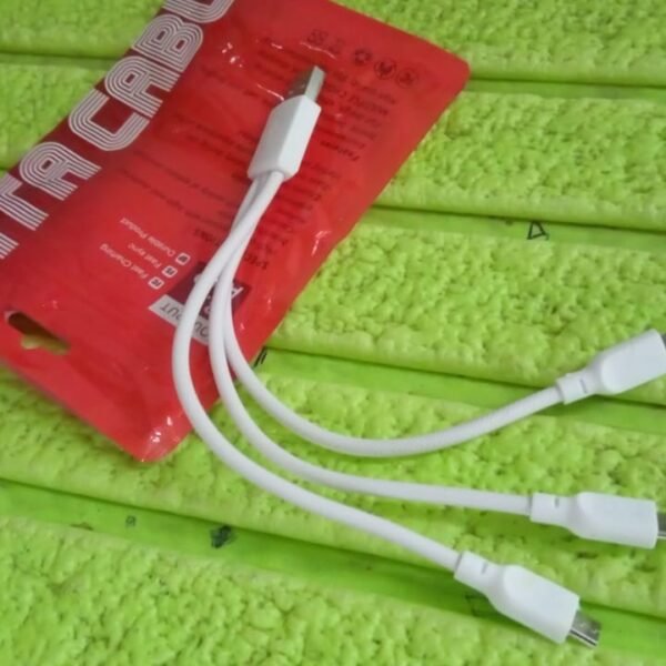 3 In 1 Charging Cable Fast Charging Cord USB Cable 3.5 Amp (1 Pc)