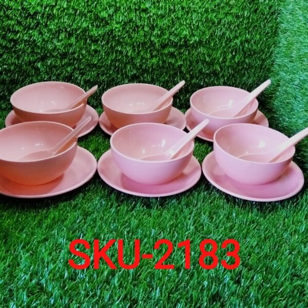 Soup Bowl Set with Spoon and Saucer - 18 pcs