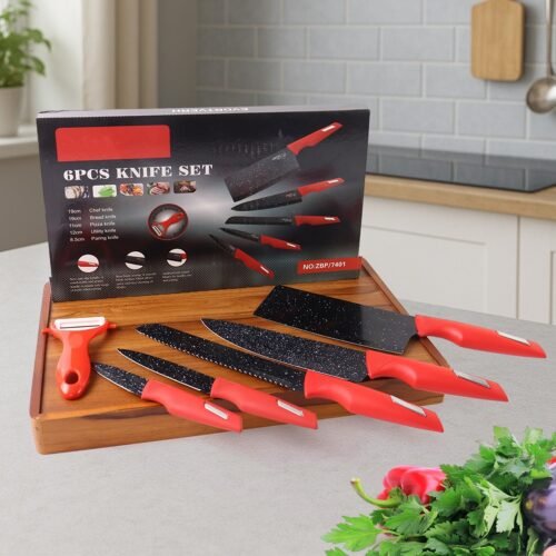 d30b0ea8-30d3-4ad9-b0d3-f37a7f73a319.jpg Kitchen Knife Set with Marble-Coated Blades & Red Handles (6 Pc)