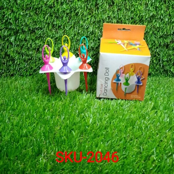 Dancing Doll Fruit Fork Cutlery Set with Stand Set of 6.