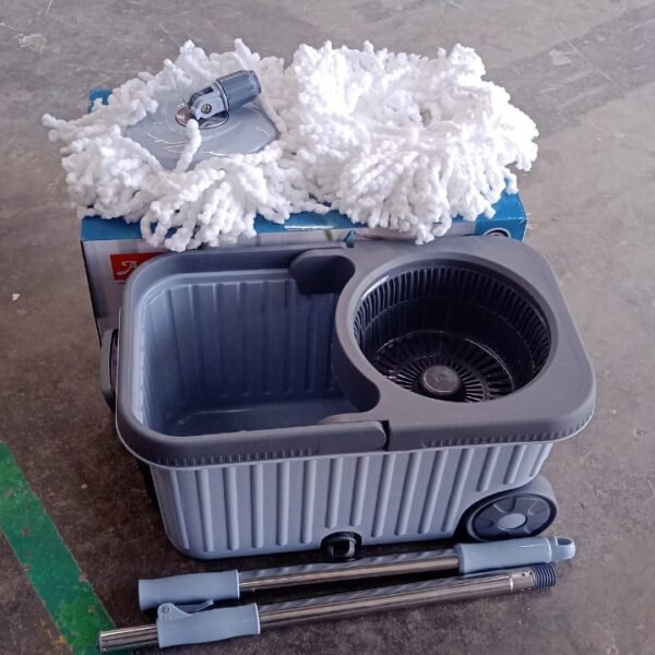 d3628f85-2a0c-4a46-b48e-6ff2cd1ae1c9.jpg Apex Magic Spin Mop Cleaning Set with Dual Chamber Bucket & Wheels