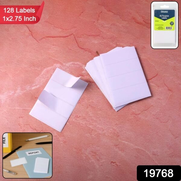 Premium All Purpose Adhesive White Labels (128 Labels)