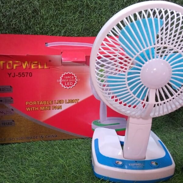 d45354da-20d5-45d6-b100-33d435cdc554.jpg PORTABLE LED LIGHT WITH MINI FAN- YJ 5570 (Battery Not Include)