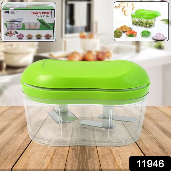 Manual Hand Push Garlic Cutter & Vegetable Chopper (1 pc)