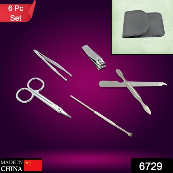 6-in-1 Professional Nail Care Kit: Clippers, Scissors & More Nail (Travel or Home)