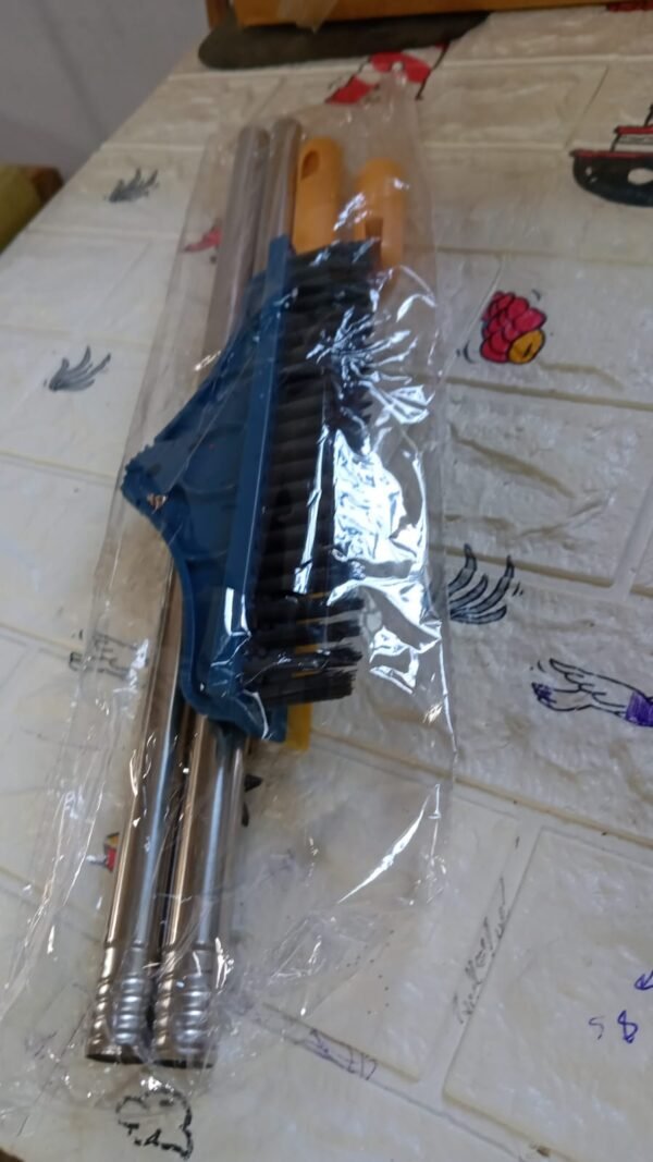 2 in 1 Cleaning Brush & Wiper , Long Handle Floor Brush