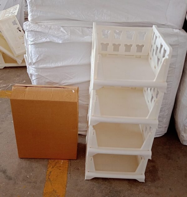 4-Layer Stackable Foldable Storage Organizer Cart Kitchen, Closet, Bedroom & Bathroom