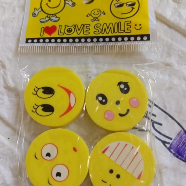 d6738c40-f6d9-4a2a-8209-161b42c6d42e_b5741642-9ffb-4ed7-bcf6-4bf3834c6037.jpg Cute Smile Emoji Eraser Set – Perfect for Kids (4pc Set)
