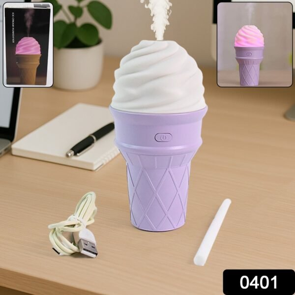 Ice Cream Cone Shape Air Freshener Humidifier (1Pc / Purple )