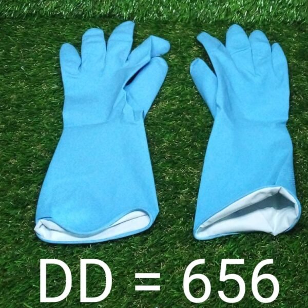 Cut Glove Reusable Rubber Hand Gloves (Blue) - 1 pc