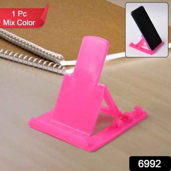 d9c557c3-9076-4632-8b86-d6281aa08c5f.jpg Adjustable Foldable Plastic Mobile Phone Stand Holder (1 Pc)