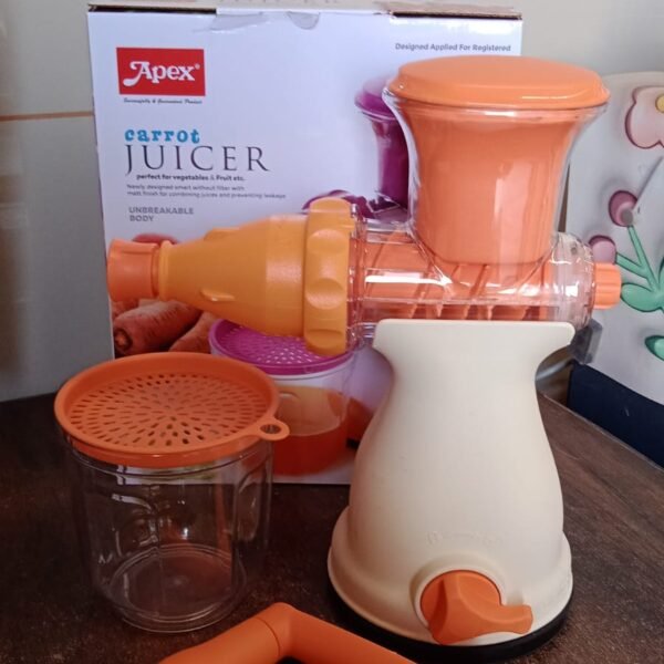 Apex Manual Carrot and Fruit Juicer – Heavy-Duty (1 Pc With Glass)