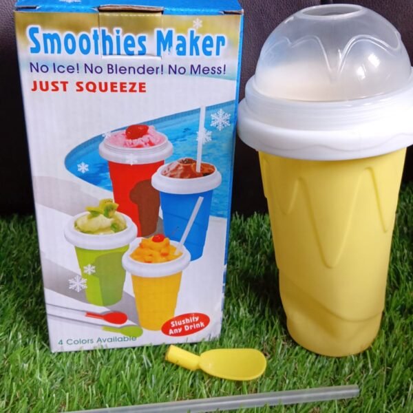 Magic Quick Frozen Smoothies Maker Cup – Double Layer Slushy Squeeze Cup (1 Pc)