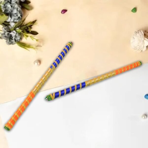 Traditional Decorative Dandiya Sticks Pair for Navratri, Garba (2 Pc)