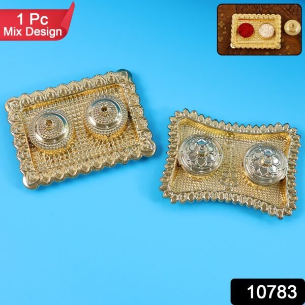 dc272be1-0bc3-44e5-a9e0-57e74267331c.jpg Ornate Rectangular Pooja Tilak Plate - (Mix Design / 1 Pc)