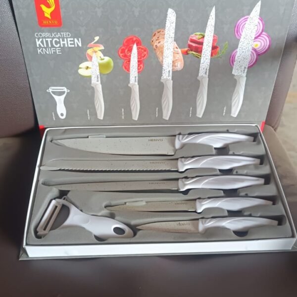 Marble Coated Stainless Steel Kitchen Knife Set (6 Pc)