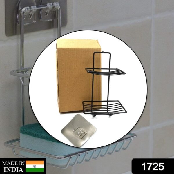 2-Layer Stainless Steel Soap Rack – Bathroom Organizer for Holding Soaps