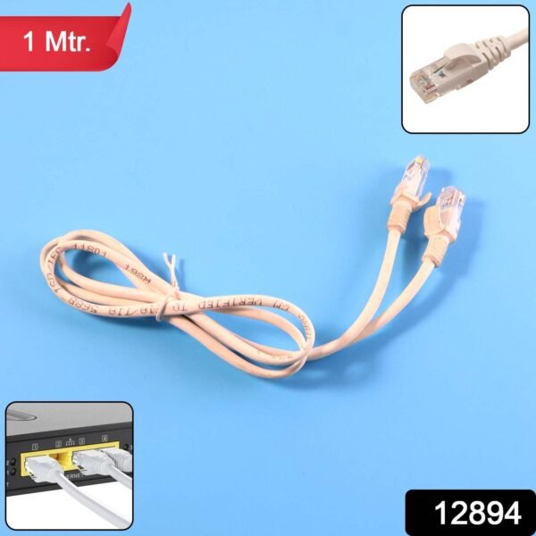 High-Speed 1 Meter Ethernet LAN Cable (1 Pc)