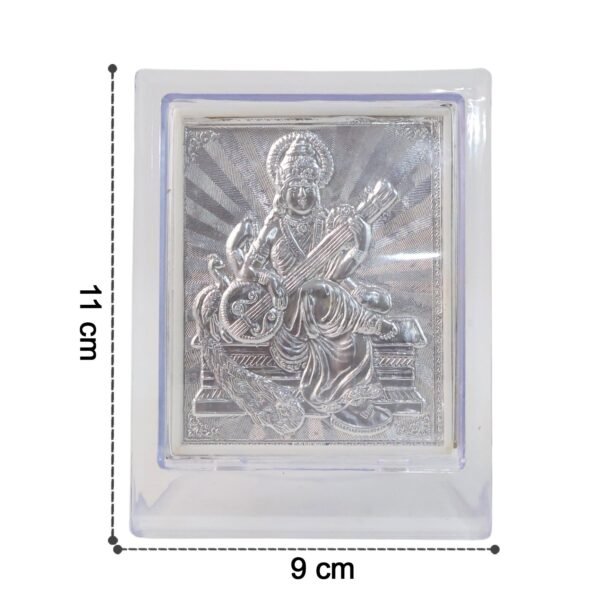 decorative-photo-frame-06_7fbd9e5d-2a0c-4fa6-91cf-26c4715860f2.jpg Elegant Silver Saraswati Maa Photo Frame with Stand (1 Pc)