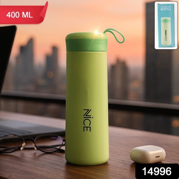 df553d2c-f600-4b61-ae73-ce737bf31597.jpg Leak-Proof Plastic Flask - (Green Color / 1 Pc / 400ML)