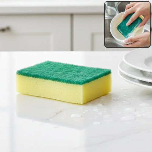 dishwashing-scrub-sponge-01.jpg 2-in-1 Multi-Purpose Scrub Sponge – Wear Resistant Dish & Furniture Cleaner (1 Pc)