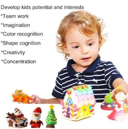 Non-Toxic Creative 50 Dough Clay 5 Different Colors (Pack of 5 Pcs)