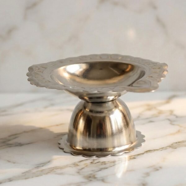 Stainless Steel Traditional Puja Diya Stand  (1 Pc)