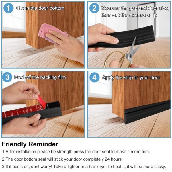 1 Meter Self-Adhesive Silicone Door Bottom Seal Strip (1 Mtr / 1 Pc)