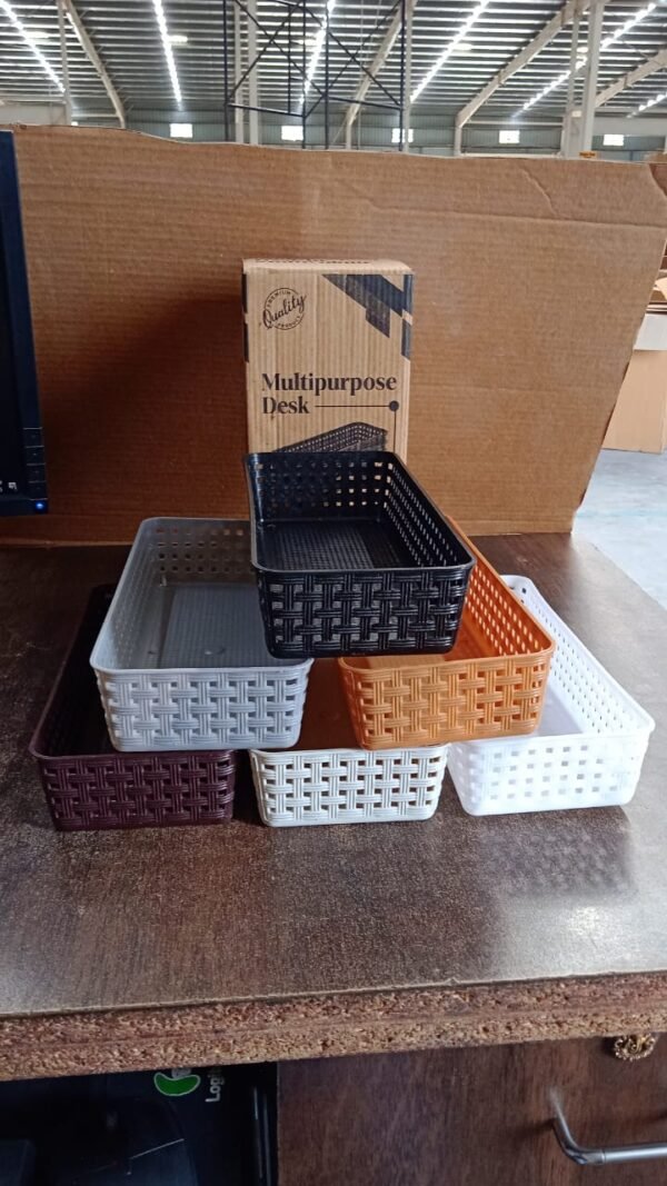 Plastic Multipurpose Desk Organizer Tray (6 Pcs Set)